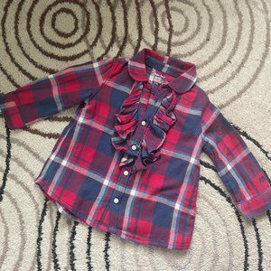 Ralph Lauren Baby Girl Plaid Shirt, 6 month